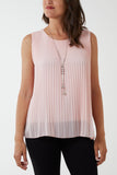 Pleated Necklace Vest For Women  - Dropwear