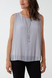 Pleated Necklace Vest For Women  - Dropwear