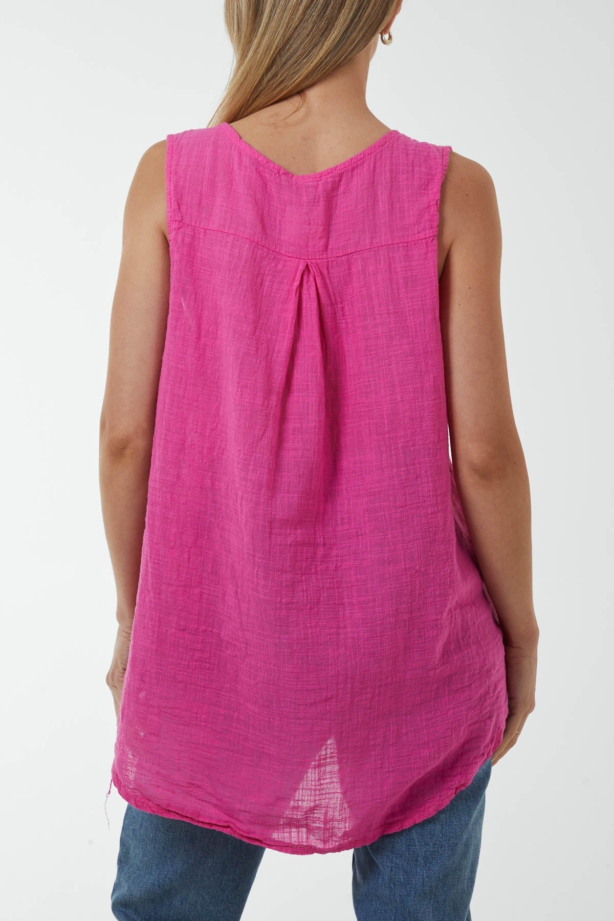 Oversized Sleeveless V-Neck  Top For Women  - Dropwear