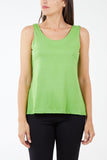 Brown Double Layer Scoop Neck Plain Vest For Women ONE SIZE - Dropwear