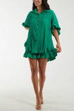 Jade Plisse Co-Ord Set with Bottom Frill For Women ONE SIZE - Dropwear