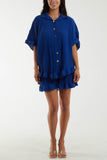 Plisse Co-Ord Set with Bottom Frill For Women  - Dropwear