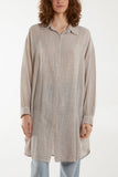 Stone Oversized Button Through Acid Wash Shirt For Women ONE SIZE - Dropwear