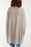 Denim Oversized Button Through Acid Wash Shirt For Women ONE SIZE - Dropwear