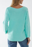 Beige Raw Edge V-Neck Jumper For Women ONE SIZE - Dropwear