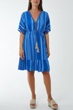 Jade Aztec Print Mini Dress with Tassels For Women ONE SIZE - Dropwear