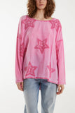 Khaki Flocking Double Star Top For Women ONE SIZE - Dropwear