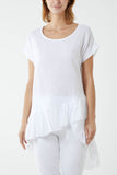 Stone Oversized Dip Hem Cotton Blouse For Women ONE SIZE - Dropwear
