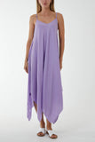 Black Hanky Hem Cami Dress For Women ONE SIZE - Dropwear