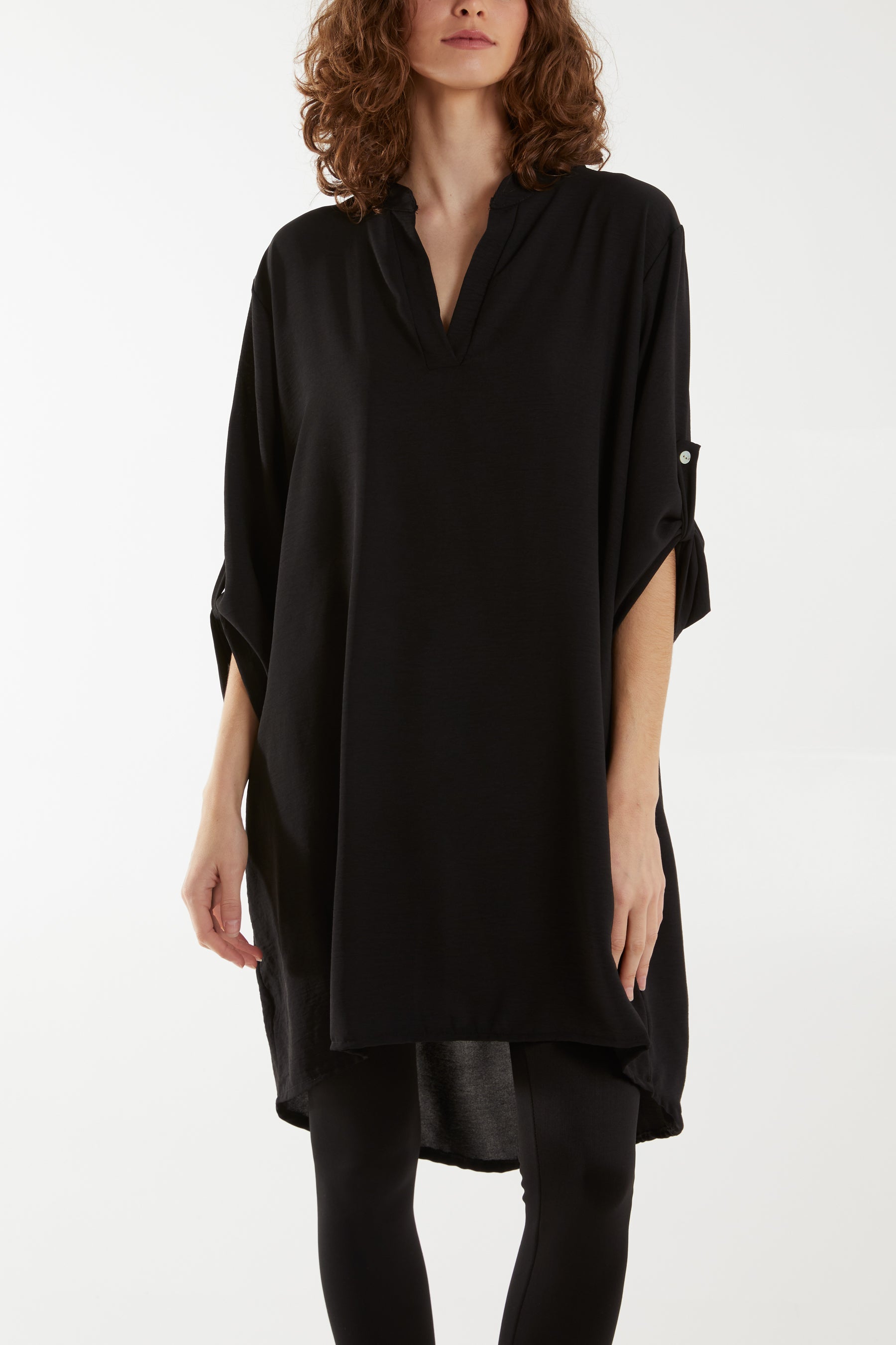 Sage V-Neck Button Sleeve Long Top For Women ONE SIZE - Dropwear