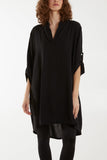 Sage V-Neck Button Sleeve Long Top For Women ONE SIZE - Dropwear