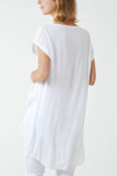 Black Oversized Dip Hem Cotton Blouse For Women ONE SIZE - Dropwear
