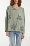Flocking Double Star Top For Women  - Dropwear