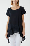 White Oversized Dip Hem Cotton Blouse For Women ONE SIZE - Dropwear