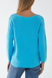Lilac Raw Edge V-Neck Jumper For Women ONE SIZE - Dropwear