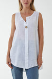 Stone Oversized Sleeveless V-Neck  Top For Women ONE SIZE - Dropwear