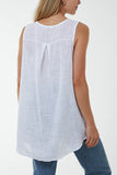 Black Oversized Sleeveless V-Neck  Top For Women ONE SIZE - Dropwear