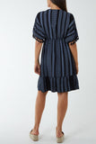 Aztec Print Mini Dress with Tassels For Women  - Dropwear