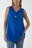Mocha Oversized Sleeveless V-Neck  Top For Women ONE SIZE - Dropwear