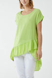 Oversized Dip Hem Cotton Blouse For Women  - Dropwear