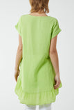 Oversized Dip Hem Cotton Blouse For Women  - Dropwear