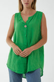 Oversized Sleeveless V-Neck  Top For Women  - Dropwear
