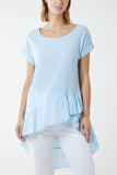 Oversized Dip Hem Cotton Blouse For Women  - Dropwear