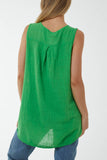 Oversized Sleeveless V-Neck  Top For Women  - Dropwear