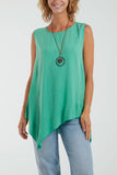 Lemon Sleeveless Asymmetric Frill Hem Necklace Top For Women ONE SIZE - Dropwear