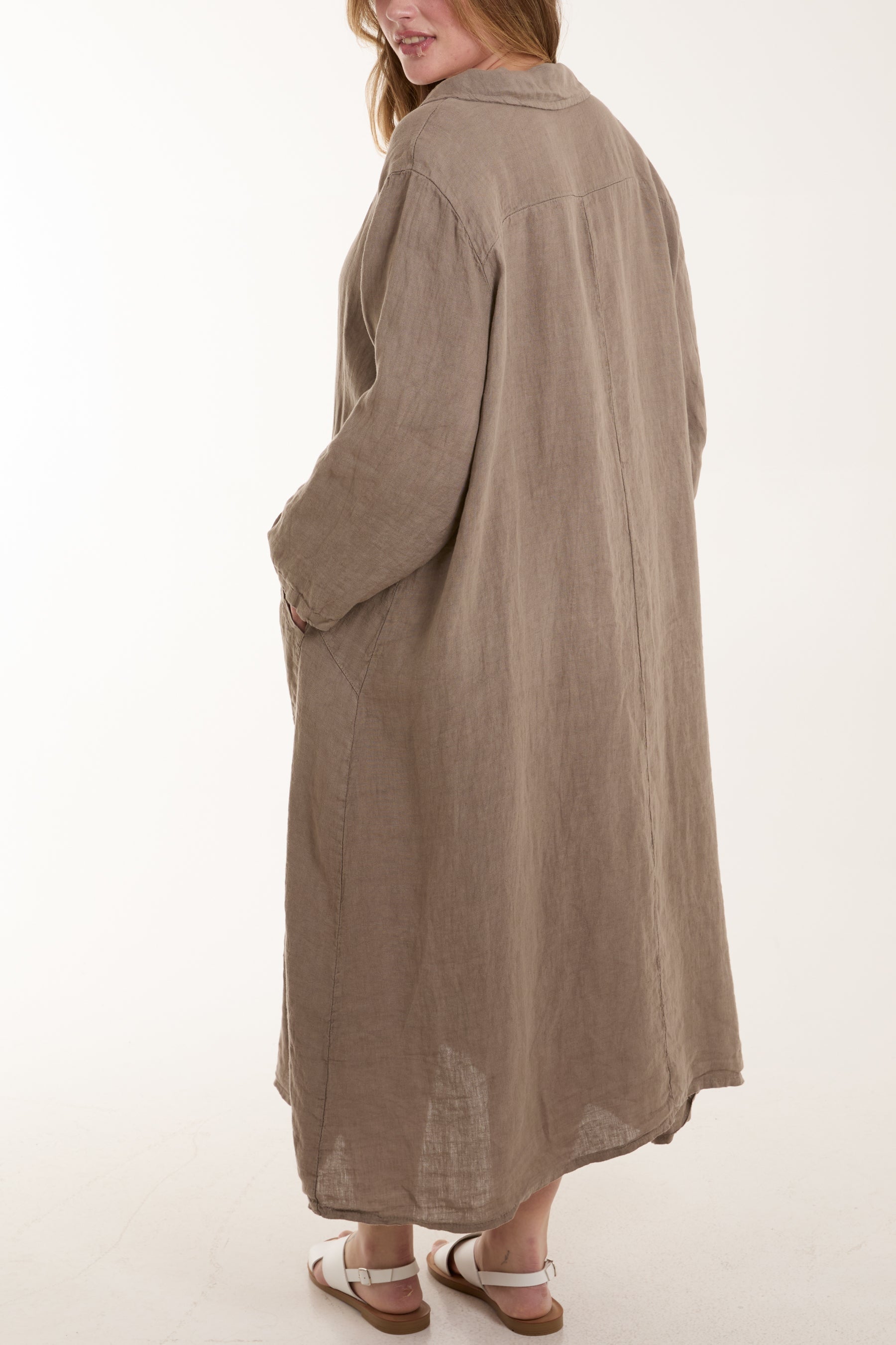 Denim Oversized Button Through Pocket Shirt Dress For Women ONE SIZE - Dropwear