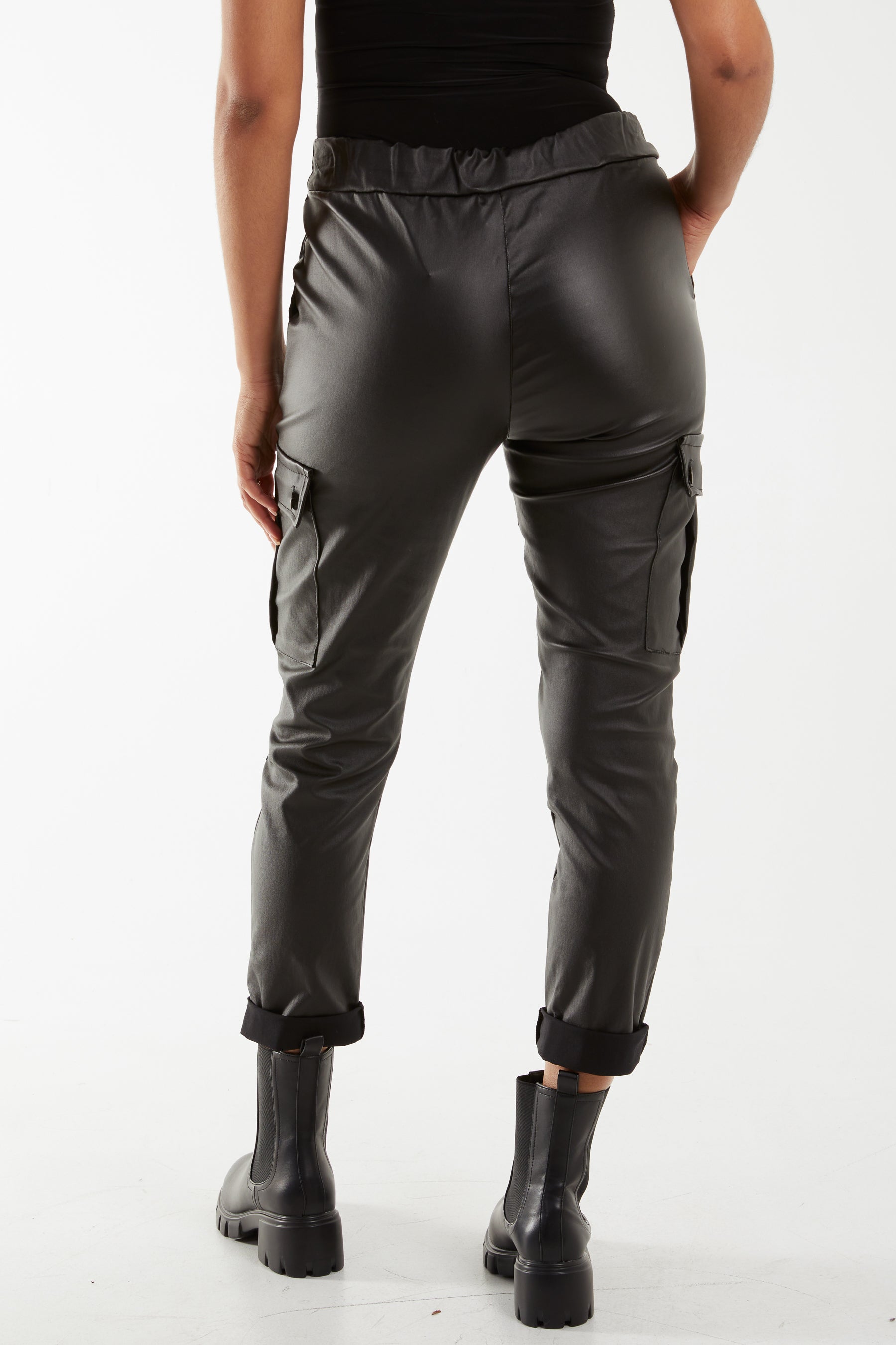 Khaki Magic Super Stretch PU Coated Cargo Trouser For Women ONE SIZE - Dropwear
