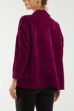 Magenta Oversized Corduroy Shirt For Women ONE SIZE - Dropwear