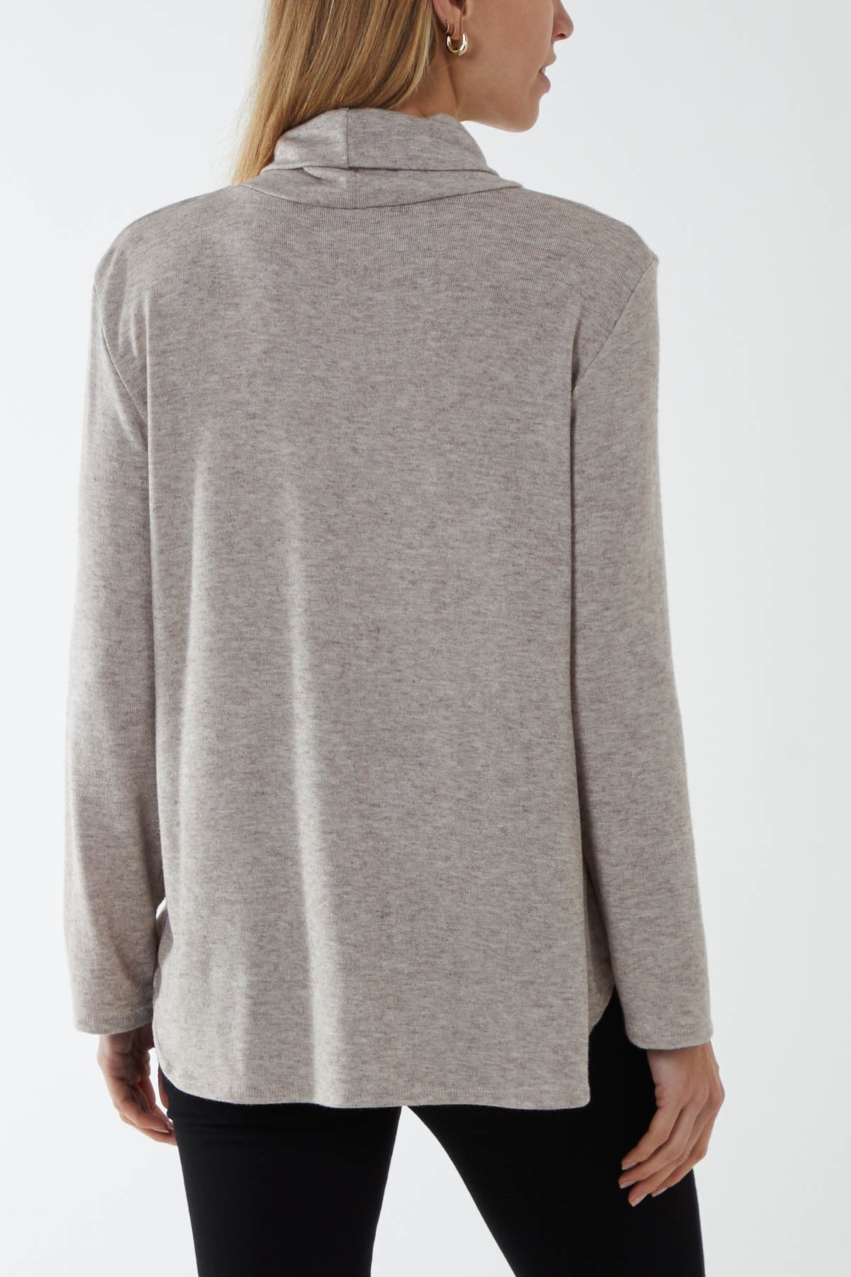 Roll Neck Fine Knit Jumper For Women  - Dropwear