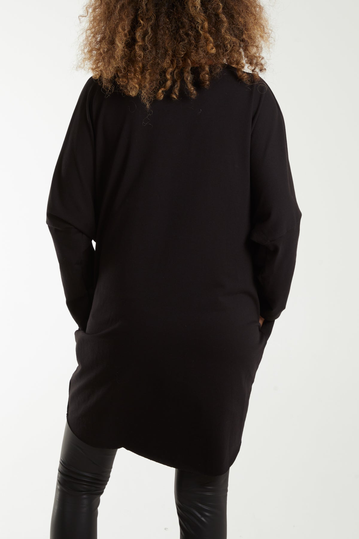 Sequin Glasses Pockets Sweatshirt Dress For Women  - Dropwear