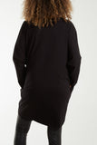 Sequin Glasses Pockets Sweatshirt Dress For Women  - Dropwear