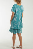 Mocha Floral Double Layer Short Sleeve Dress For Women ONE SIZE - Dropwear