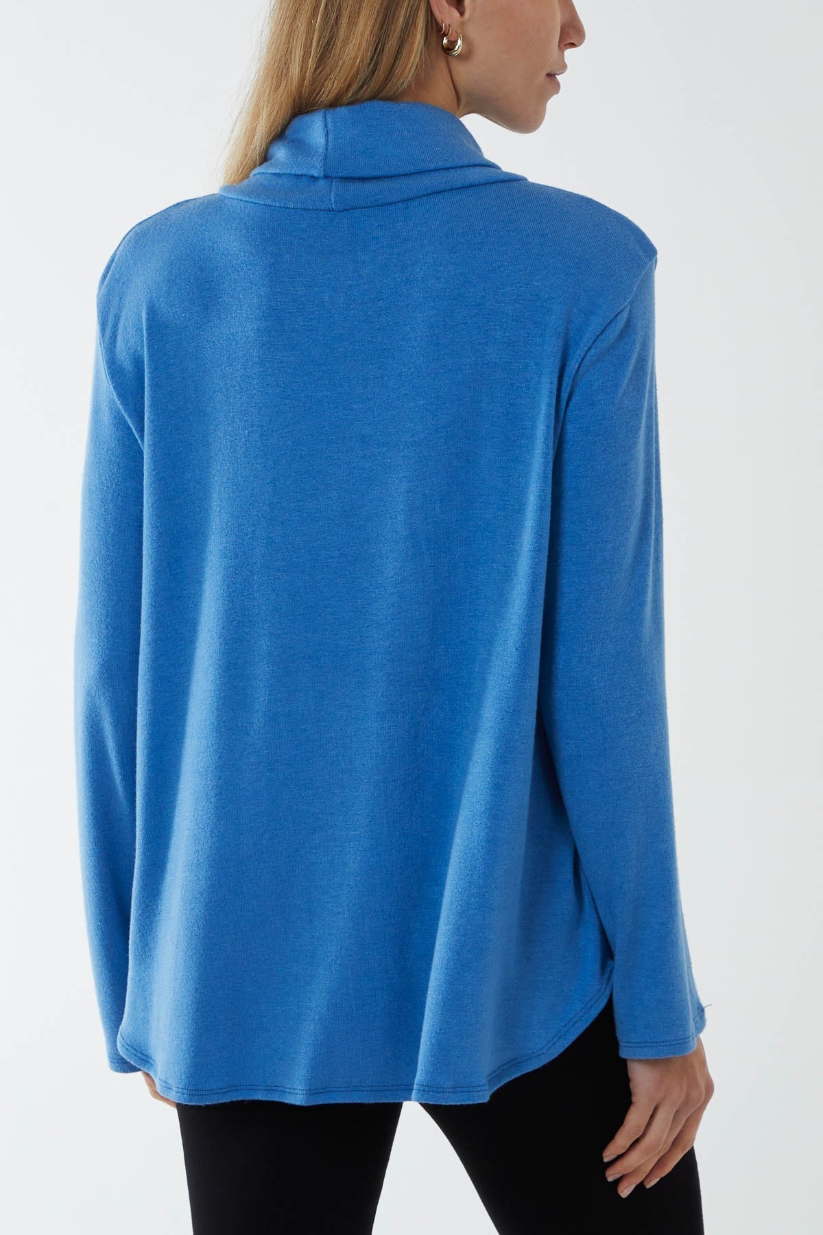 Roll Neck Fine Knit Jumper For Women  - Dropwear