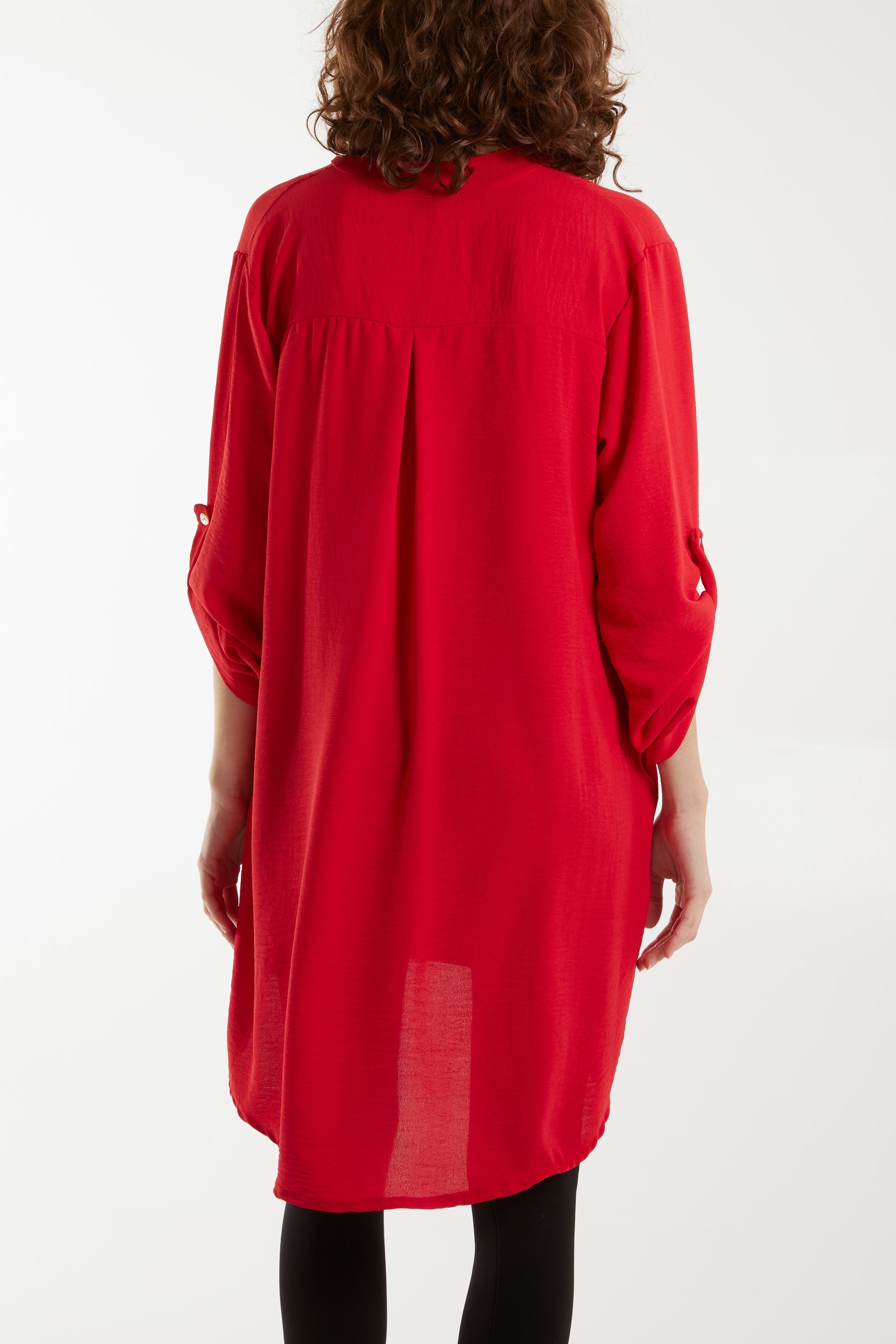 Apple Green V-Neck Button Sleeve Long Top For Women ONE SIZE - Dropwear