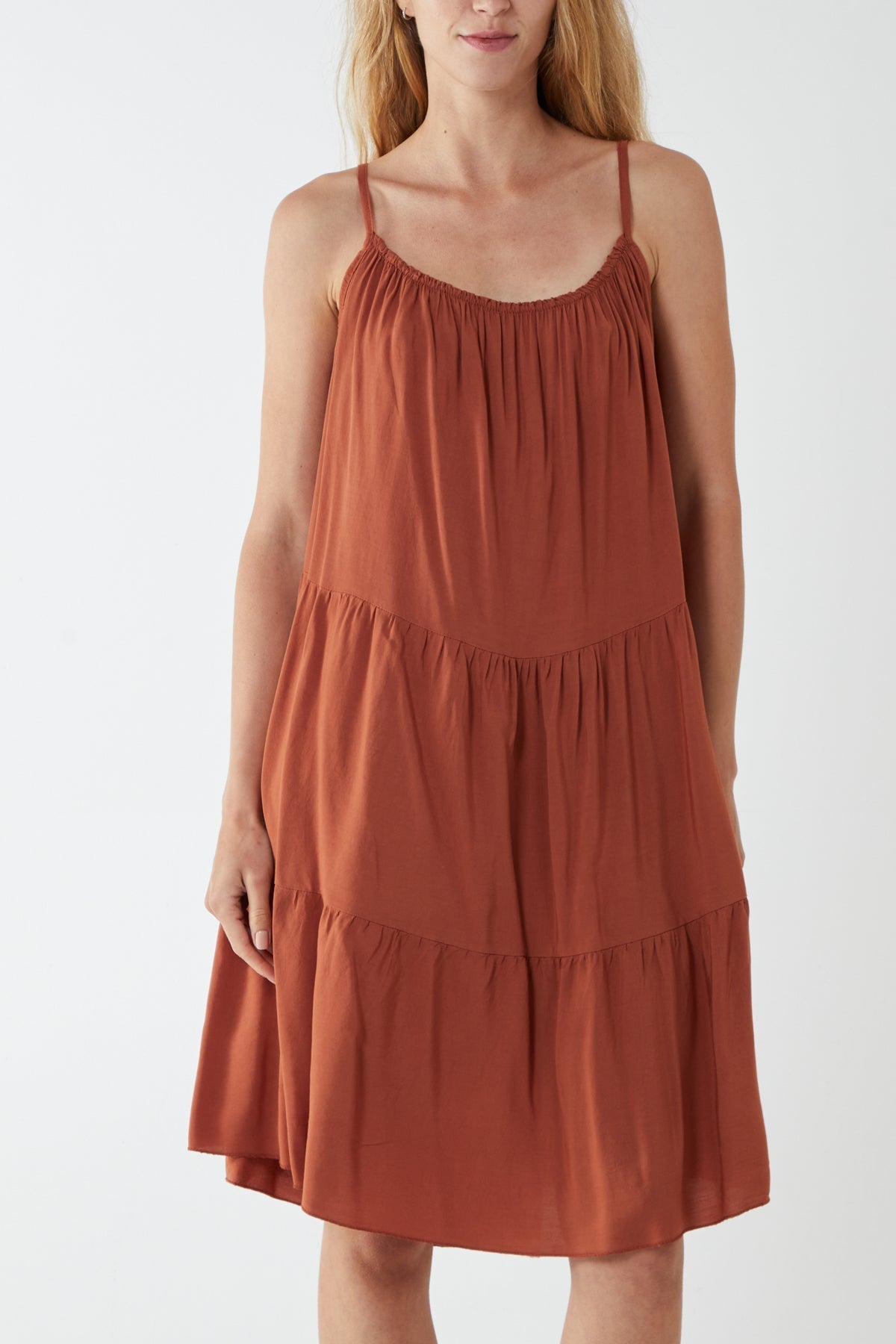 Cami Strap Tiered Smock Dress For Women  - Dropwear