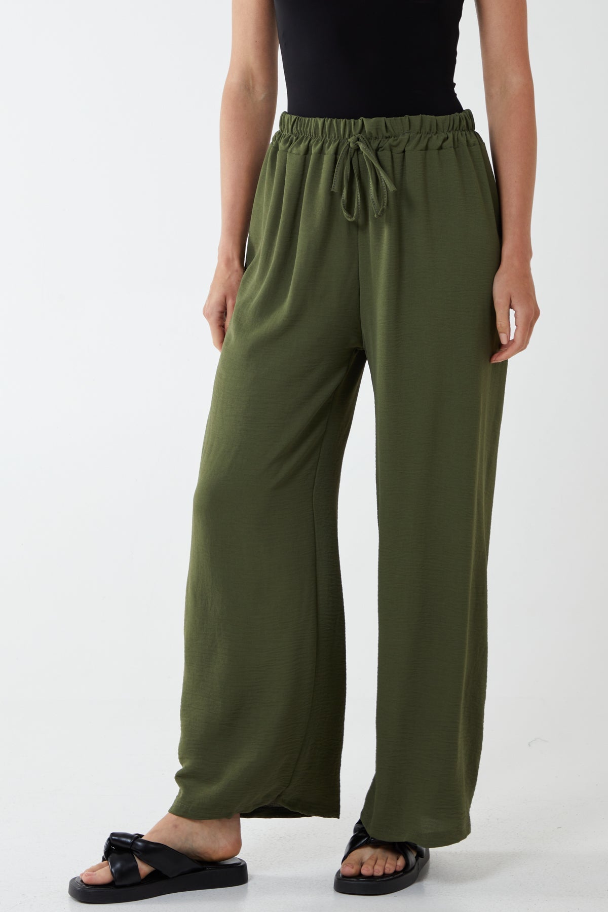 Drawstring Viscose Crepe Trouser For Women  - Dropwear
