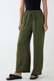 Drawstring Viscose Crepe Trouser For Women  - Dropwear