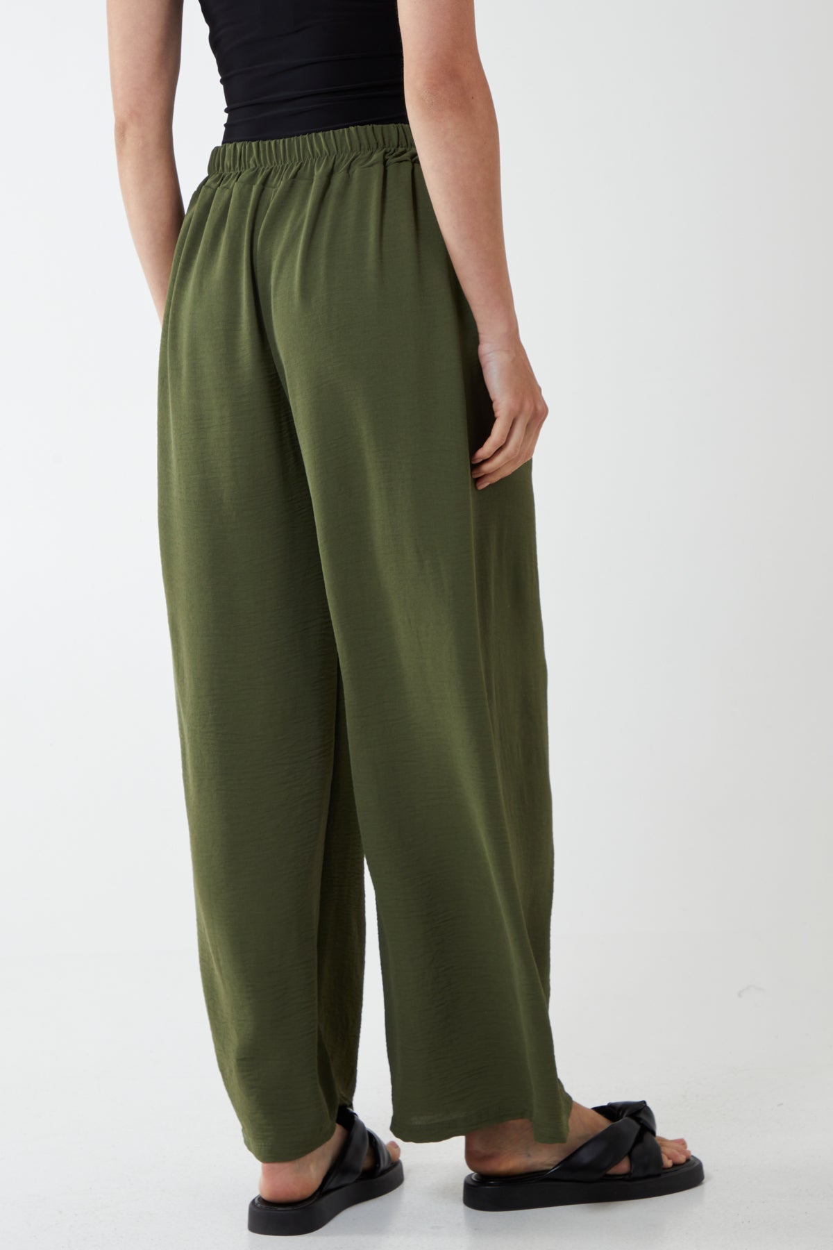 Drawstring Viscose Crepe Trouser For Women  - Dropwear