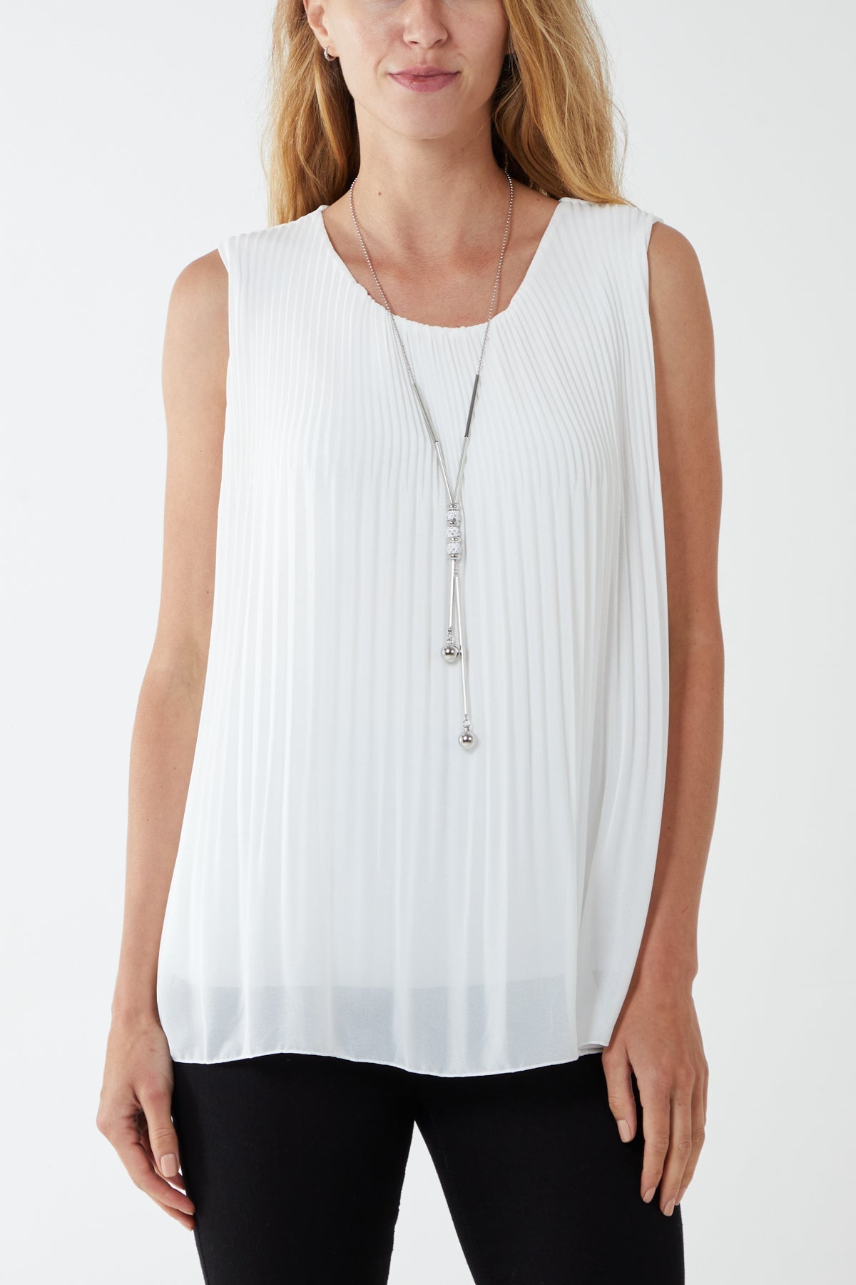 Pleated Necklace Vest For Women  - Dropwear