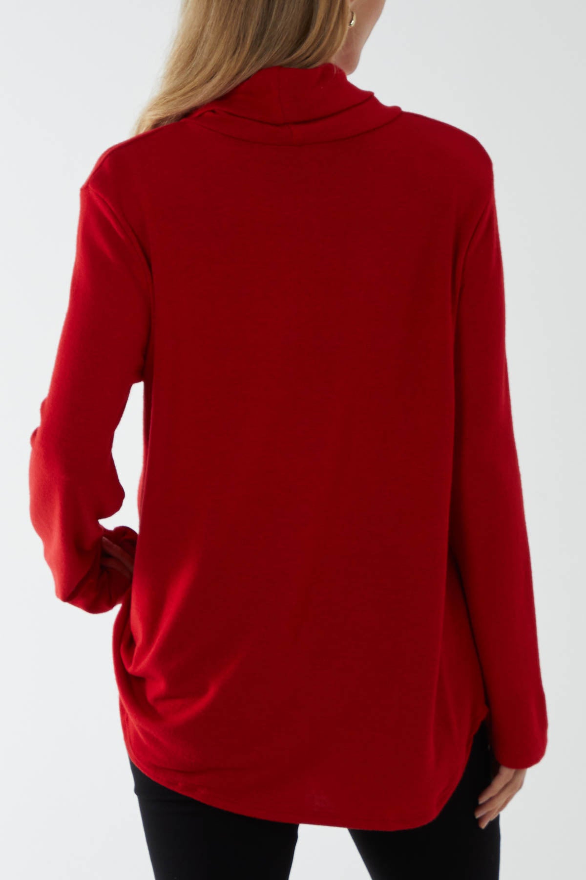 Roll Neck Fine Knit Jumper For Women  - Dropwear