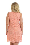 Mint Floral Lace Sequin Ladies Sleeveless Party Dress For Women 12-14 - Dropwear