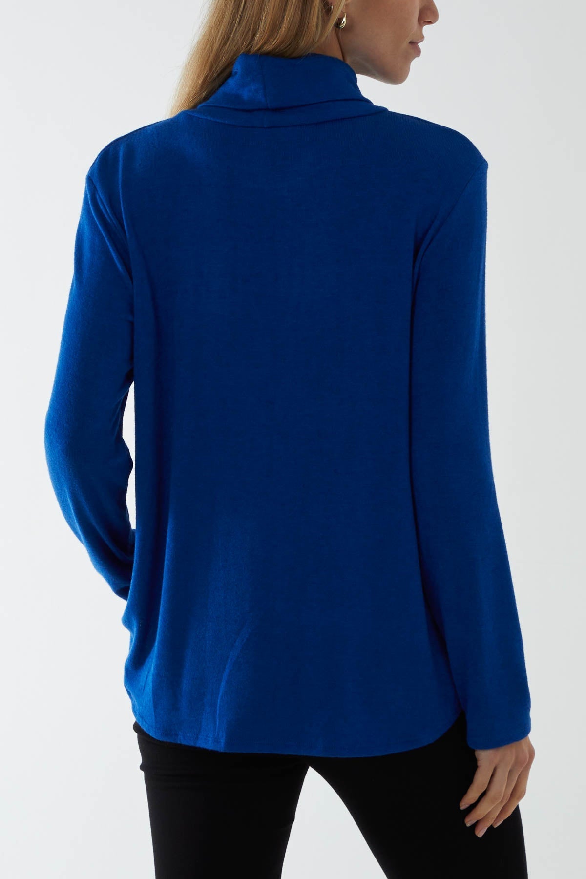 Roll Neck Fine Knit Jumper For Women  - Dropwear
