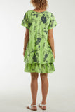 Floral Double Layer Short Sleeve Dress For Women  - Dropwear