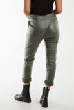 Magic Stretch PU Coated Crushed Trousers For Women  - Dropwear
