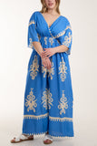 Printed V-Neck Wide Leg Jumpsuit For Women  - Dropwear