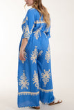 Printed V-Neck Wide Leg Jumpsuit For Women  - Dropwear